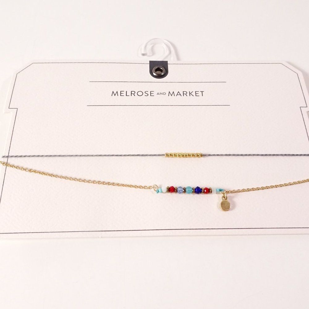 Nordstrom Melrose and Market Two Layer Dainty bead Choker Necklace NWT 45